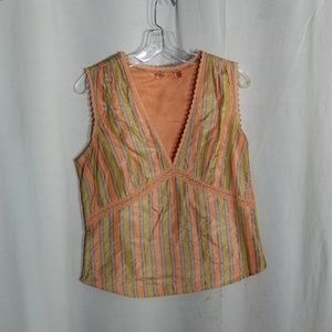 Kit Cornell sleeveless lined top with lace trim